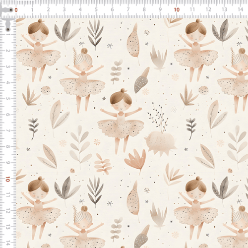 Tecido Tricoline Digital Bailarinas Vintage 9100e15752 Tecido Tricoline Digital Bailarinas Vintage 9100e15752