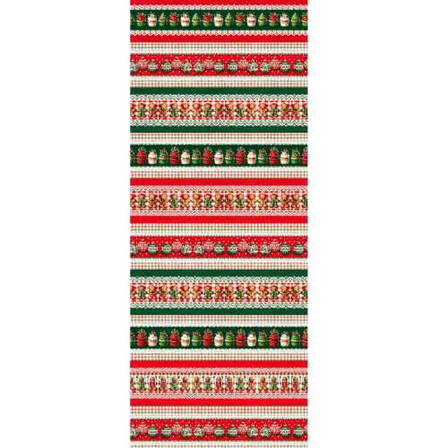 Tecido Tricoline Digital Barrado Estampado Doces de Natal A5420