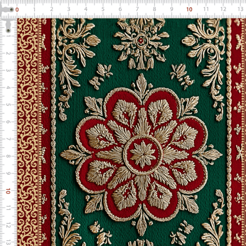 Tecido Tricoline Digital Barrado Mandalas Flores Natal  9101E14872