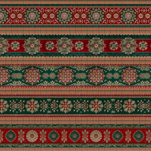 Tecido Tricoline Digital Barrado Mandalas Flores Natal  9101E14872