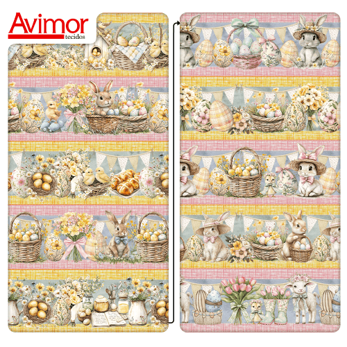 Tecido Tricoline Digital Barrado Páscoa Abençoada 9100E15758 Tecido Tricoline Digital Barrado Páscoa Abençoada 9100E15758