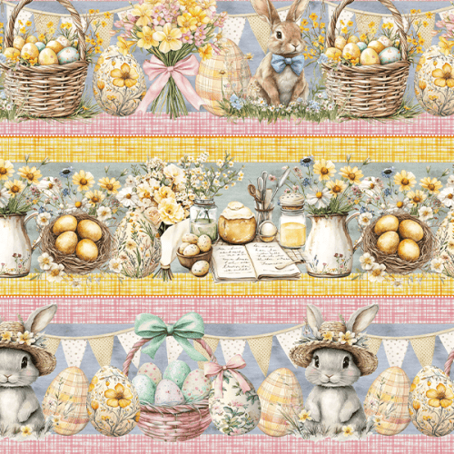 Tecido Tricoline Digital Barrado Páscoa Abençoada 9100E15758