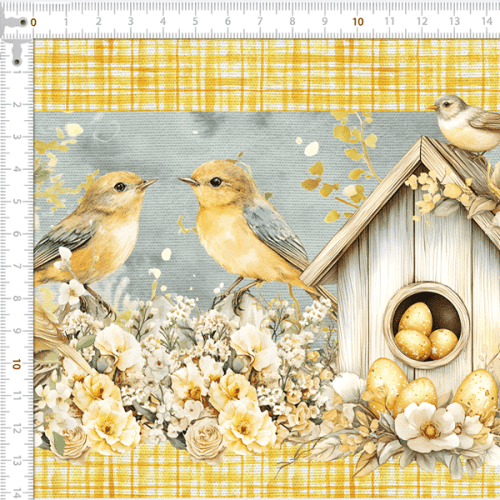 Tecido Tricoline Digital Barrado Páscoa Abençoada 9100E15758