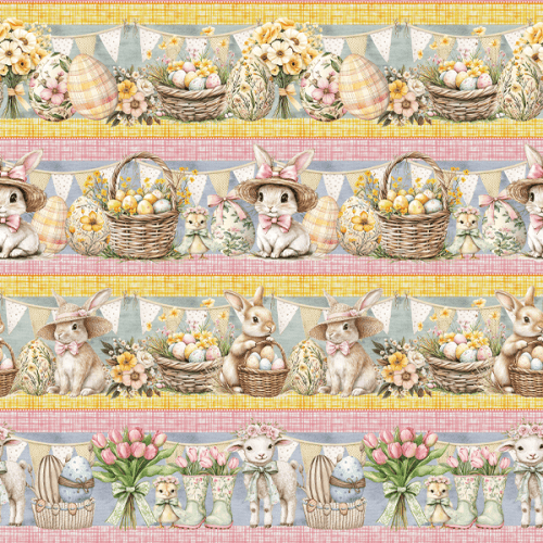 Tecido Tricoline Digital Barrado Páscoa Abençoada 9100E15758