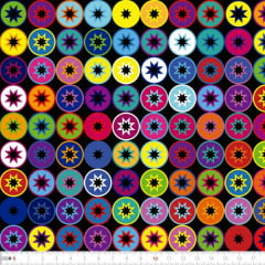 Tecido Tricoline Digital Círculos Geométrico Coloridos 9100e2262