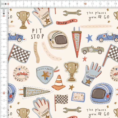 Tecido Tricoline Digital Corrida Carros Infantil 9100E15905