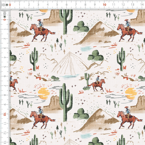 Tecido Tricoline Digital Cowboy Paisagem Deserto 9100E15914