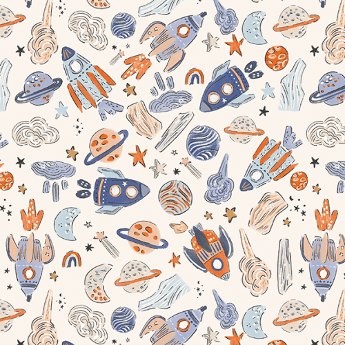 Tecido Tricoline Digital Espaço Universo Infantil 9100E16020