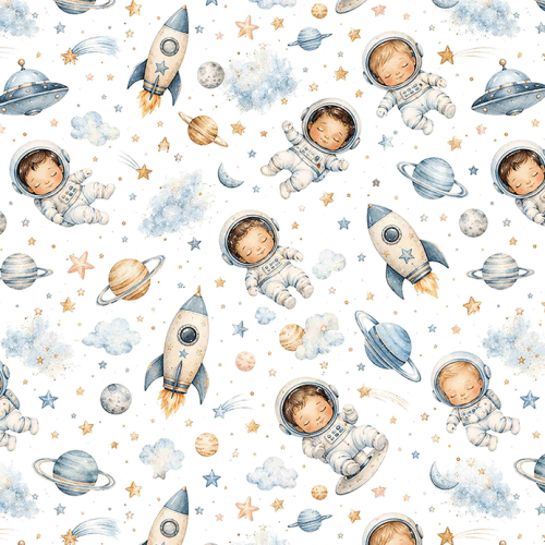 Tecido Tricoline Digital Estampado Astronautas dos Sonhos 9100E17075