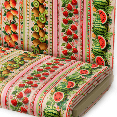 Tecido Tricoline Digital Estampado Barrado Festival de Frutas (0,55 x 1,50 mts) 9012E052 Tecido Tricoline Digital Estampado Barrado Festival de Frutas (0,55 x 1,50 mts) 9012E052