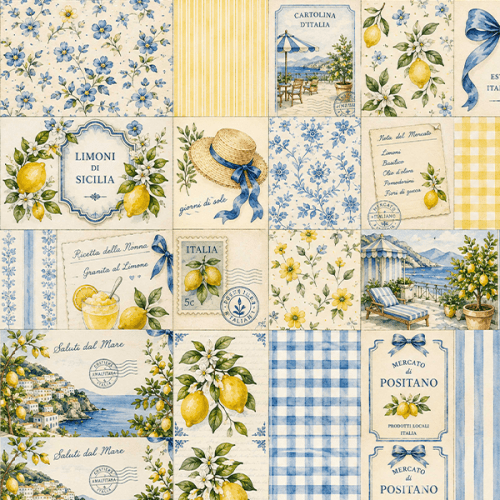 Tecido Tricoline Digital Estampado Encantos de Positano 9100E16883