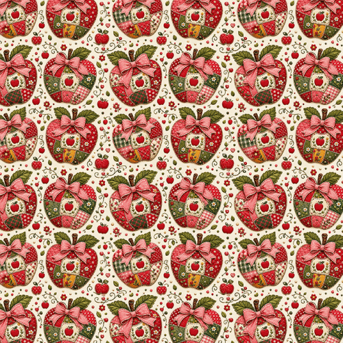 Tecido Tricoline Digital Estampado Maçãs Patchwork 9100E17057 Tecido Tricoline Digital Estampado Maçãs Patchwork 9100E17057