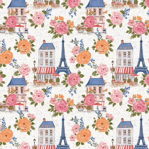 Tecido Tricoline Digital Estampado Primavera em Paris 9100E16871