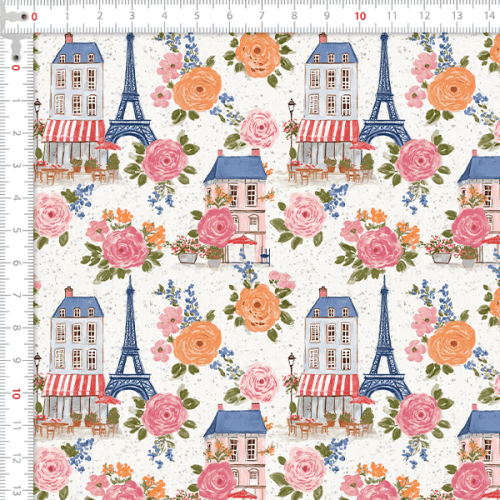 Tecido Tricoline Digital Estampado Primavera em Paris 9100E16871