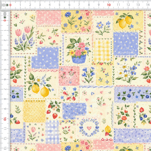 Tecido Tricoline Digital Estampado Retalhos do Jardim 9100E16868