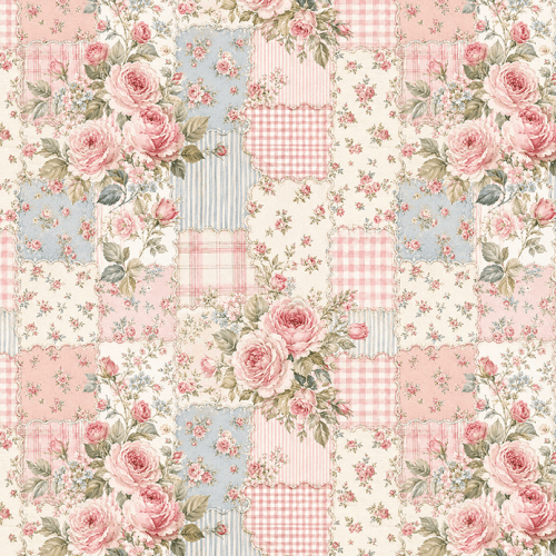 Tecido Tricoline Digital Estampado Rosas Românticas Patchwork 9100E17070
