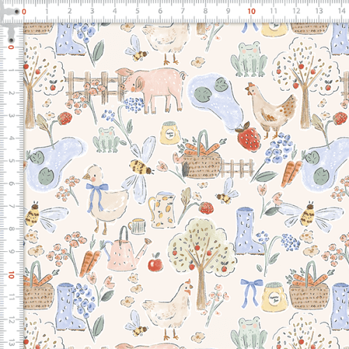 Tecido Tricoline Digital Fazenda Animais Infantil 9100E15902