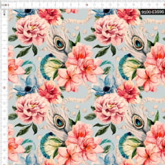 Tecido Tricoline Digital Floral e Pérolas 9100e3595