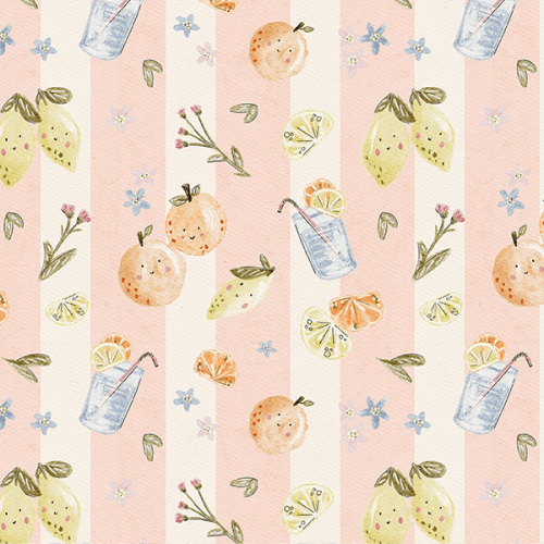 Tecido Tricoline Digital Frutas Verão Listras 9100E16162