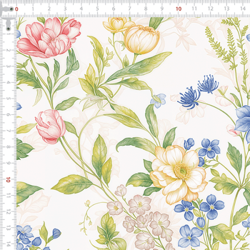 Tecido Tricoline Digital Jardim Botânico Floral 9100e15747 Tecido Tricoline Digital Jardim Botânico Floral 9100e15747