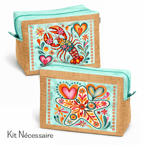 Tecido Tricoline Digital Kit Necessaire Lagosta e Estrela do Mar 9100E15942