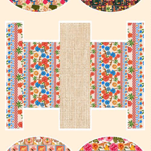 Tecido Tricoline Digital Kit Painel Estilo Tropicália 9100E15208