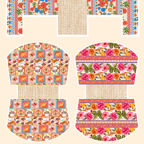 Tecido Tricoline Digital Kit Painel Estilo Tropicália 9100E15208