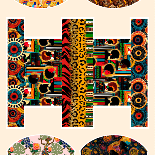 Tecido Tricoline Digital Kit Painel Jardim AfroTropical 9100E15207