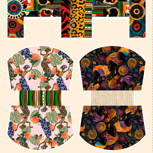 Tecido Tricoline Digital Kit Painel Jardim AfroTropical 9100E15207