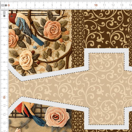 Tecido Tricoline Digital Kit Painel Jardim das Gaiolas 9100E15206