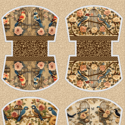 Tecido Tricoline Digital Kit Painel Jardim das Gaiolas 9100E15206