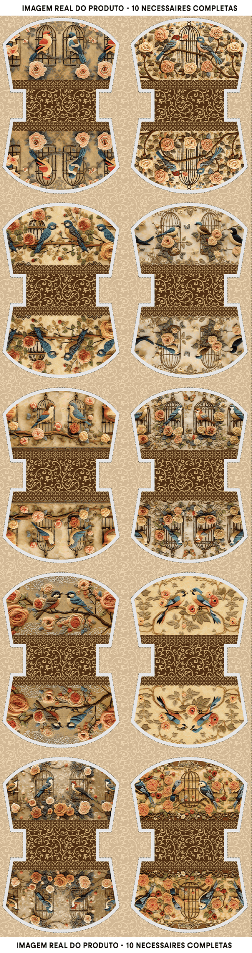 Tecido Tricoline Digital Kit Painel Jardim das Gaiolas 9100E15206