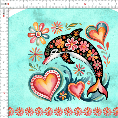 Tecido Tricoline Digital Kit Painel Necessaire Animais do Fundo do Mar 9100E15949