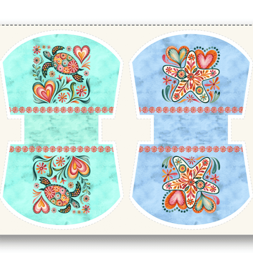 Tecido Tricoline Digital Kit Painel Necessaire Animais do Fundo do Mar 9100E15949