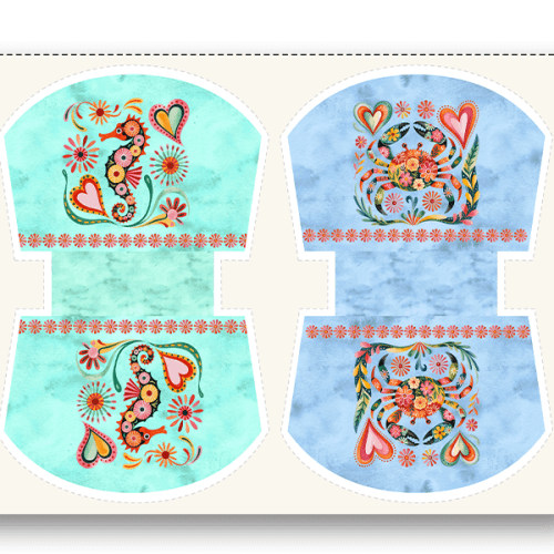 Tecido Tricoline Digital Kit Painel Necessaire Animais do Fundo do Mar 9100E15949