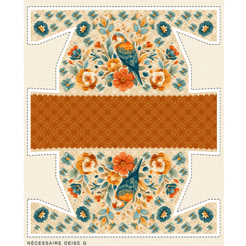 Tecido Tricoline Digital Kit Painel Necessaire Arara Floral 9100E16125