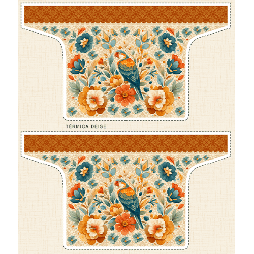 Tecido Tricoline Digital Kit Painel Necessaire Arara Floral 9100E16125
