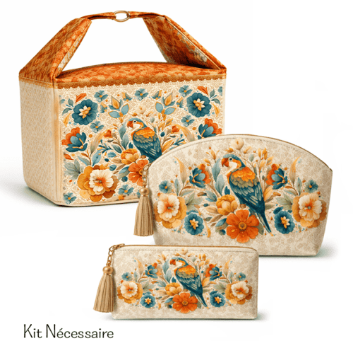 Tecido Tricoline Digital Kit Painel Necessaire Arara Floral 9100E16125