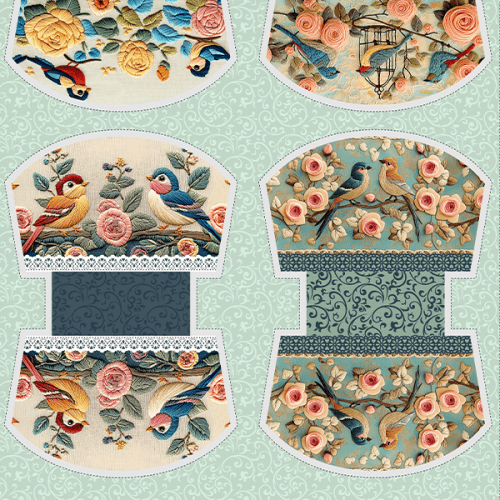 Tecido Tricoline Digital Kit Painel Necessaire Canto das Flores 9100E15201