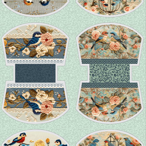 Tecido Tricoline Digital Kit Painel Necessaire Canto das Flores 9100E15201