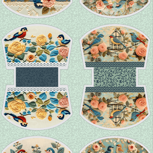Tecido Tricoline Digital Kit Painel Necessaire Canto das Flores 9100E15201