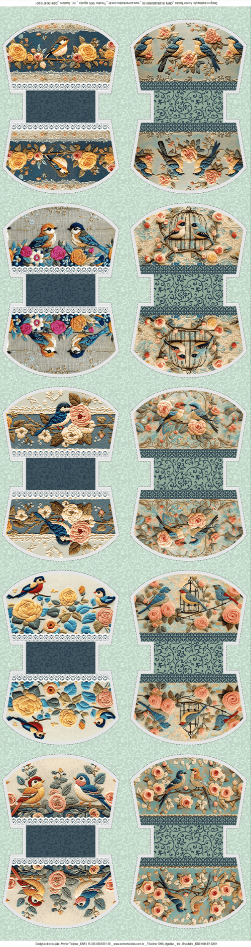 Tecido Tricoline Digital Kit Painel Necessaire Canto das Flores 9100E15201