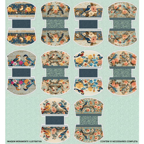 Tecido Tricoline Digital Kit Painel Necessaire Canto das Flores 9100E15201