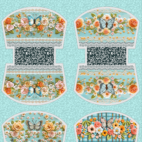 Tecido Tricoline Digital Kit Painel Necessaire Coleção Flor & Xadrez 9100E15204
