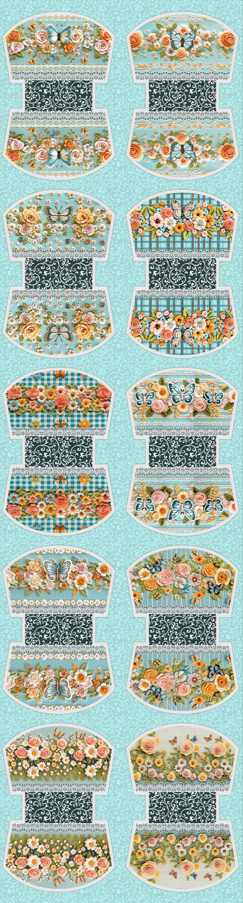 Tecido Tricoline Digital Kit Painel Necessaire Coleção Flor & Xadrez 9100E15204
