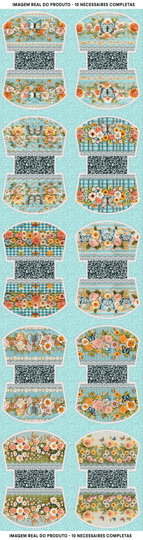 Tecido Tricoline Digital Kit Painel Necessaire Coleção Flor & Xadrez 9100E15204