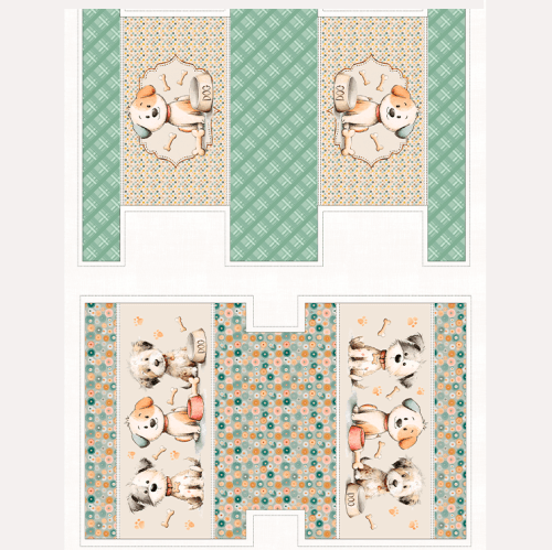 Tecido Tricoline Digital Kit Painel Necessaire Doguinho 9100E16112