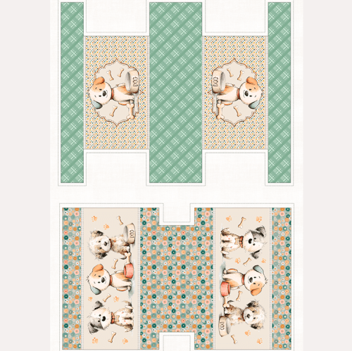 Tecido Tricoline Digital Kit Painel Necessaire Doguinho 9100E16112