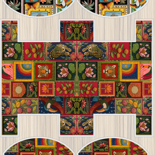 Tecido Tricoline Digital 3D Kit Painel Necessaire Encantos da Floresta 9100E15175