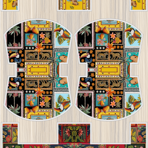 Tecido Tricoline Digital 3D Kit Painel Necessaire Encantos da Floresta 9100E15175
